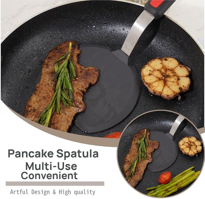 Silicone Spatula, Heat Resistant Food Grade Silicone Spatulas for Nonstick Cookware, Dishwasher Safe Kitchen Utensils BPA Free Rubber Spatula for Egg, Pancake, Fish, Burger
