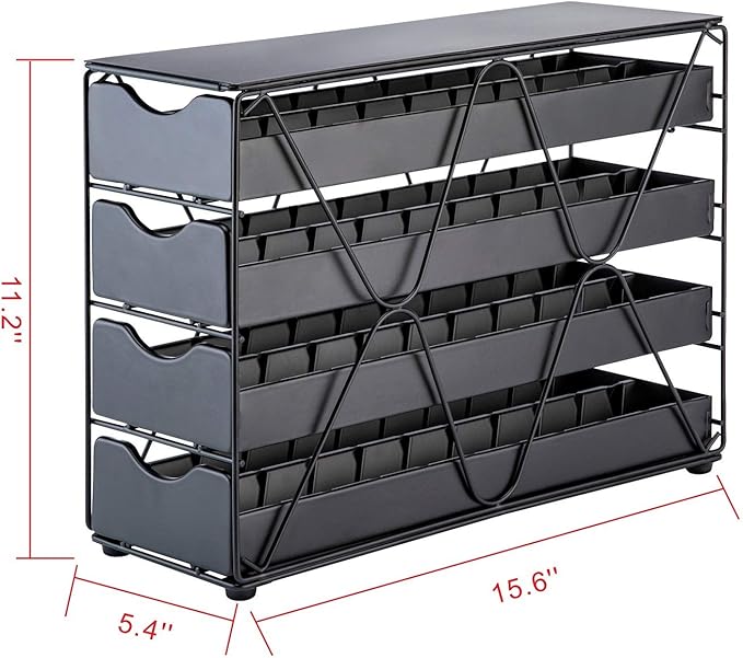 FlagShip for Nespresso Pod Holder Drawer Large Mullti Tier Coffee Pod Holder Vertuo (4 Tier (80Pods Capacity))