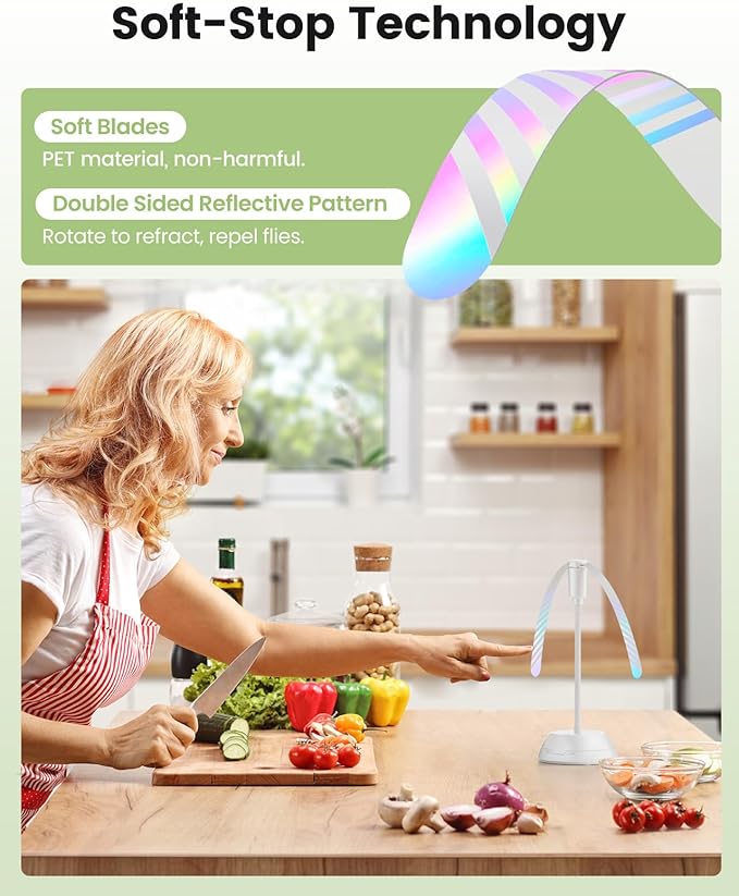 4Pack Food Fan for Table, AA Battery Powered, Portable Fan with Flexible Gooseneck and Soft Blades, Soundless Table Fan for BBQ, Picnic, Party, Patio (Non-rechargeable,White)
