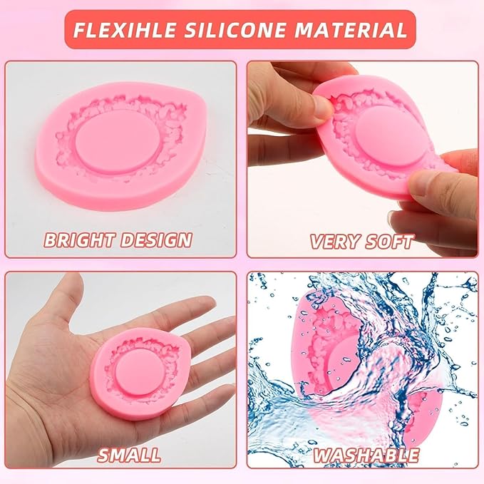 9 PCS Picture Frame Fondant Silicone Molds Frame Chocolate Silicone Molds Vintage Style Photo Frame Moulds for Cake Decorating Cupcake Topper Chocolate Candy Polymer Clay