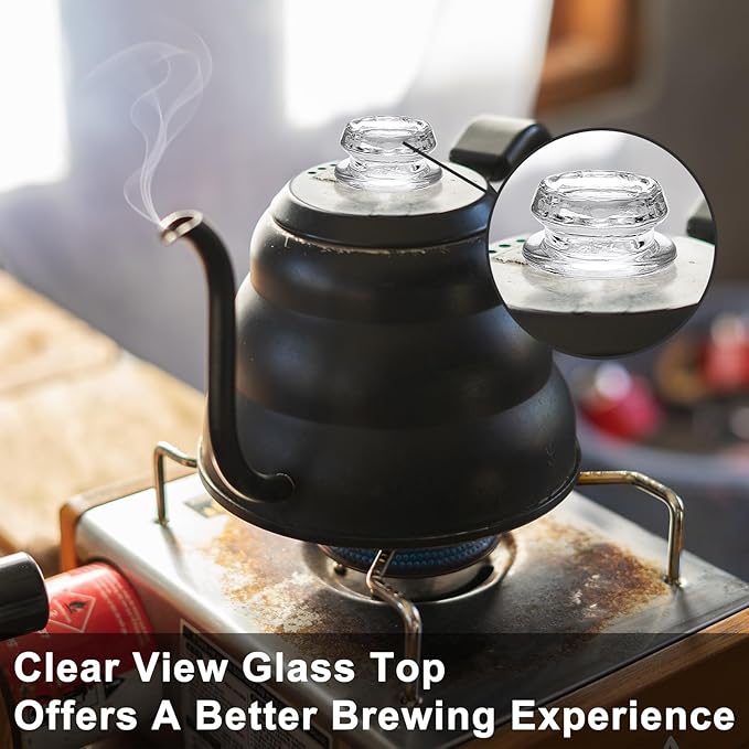 2 Pack Coffee Percolator Glass Top Replacement, Clear Coffee Filter Glass Knob for Electric and Stove Pots, Heat-Resistant Percolator Parts Camping Accessories for Coffee Filter and Makers
