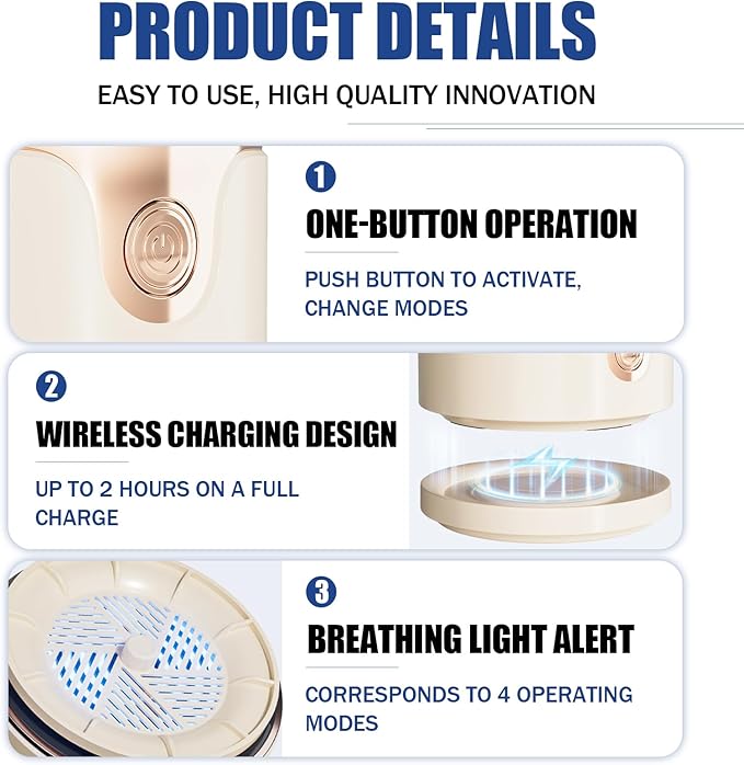Fruit and Vegetable Washing Machine, Upgrade Titanium Electrolysis Purification Fruit Cleaner Device Waterproof Fruit and Vegetable Purifier Clean Fresh Produce in Water (Cream Color)