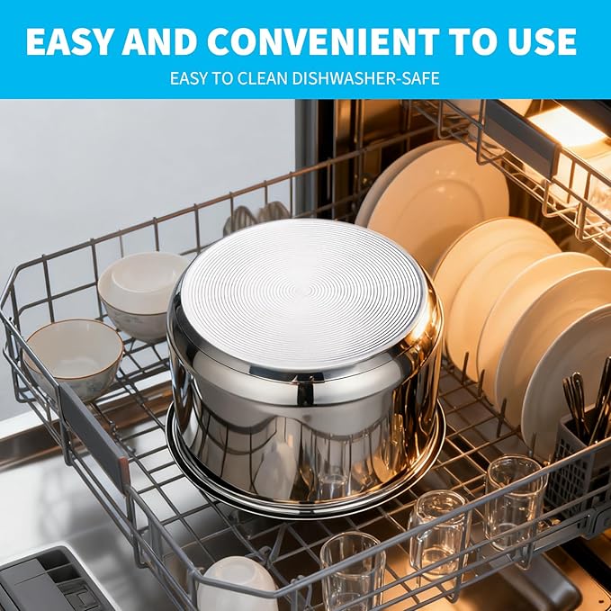 Rice Cooker 10 Cup Inner Pot Compatible with Tiger JBV-A18U Only,Non-Stick 304 Stainless Steel,Rice Cooker Rplacement Pot,Dishwasher Safe