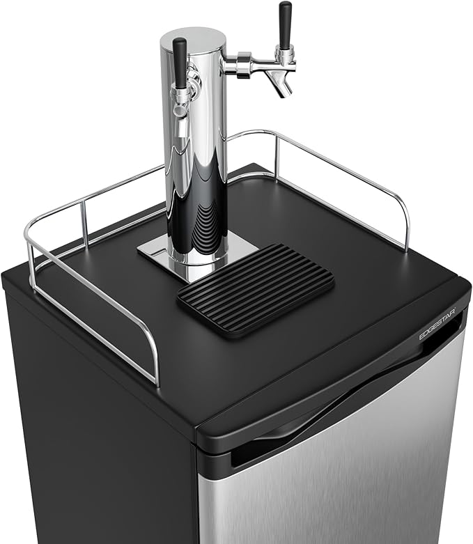 EdgeStar KC2000TWIN Full Size Dual Tap Kegerator & Draft Beer Dispenser - Black