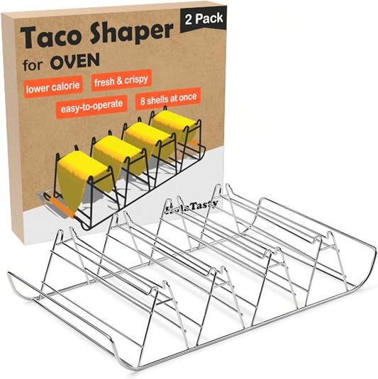 Taco Shell Mold for Baking (set of 2) + Dual Taco Holder (set of 2)