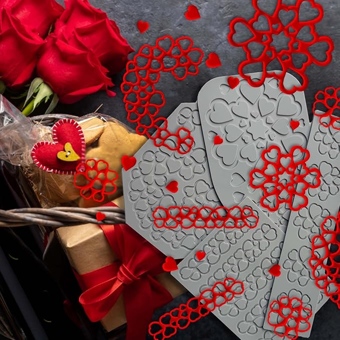 4PCS Heart Silicone Mold,Acxydm Heart Chocolate Molds Hearts Tuile Molds,Fondant Chocolate Molds Set with Love,3D Love Silicone Mold Candy Lace Silica Molds for Making Sugar Craft,Cupcakes