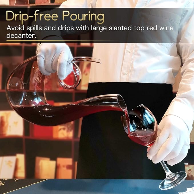 Wine Decanters, 1.2L Swan Decanters for Wine, Lead-free Wine Carafes, Clear