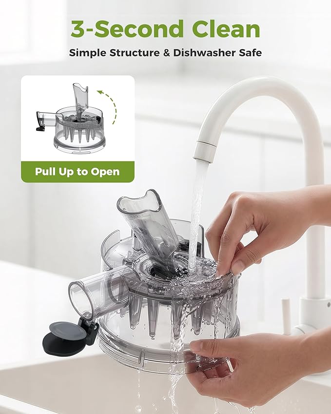 TUUMIIST 3-in-1 Cold Press Juicer Machine, Smart Touch Masticating Juicers for Whole Fruit & Vegetable, 6.5" Wide Chute Slow Juicer for Nut Milk & Sorbet, High Yield, 100oz Large Capacity, Easy Clean