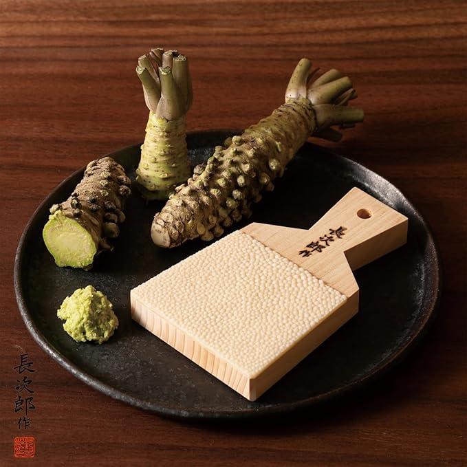 Traditional Japanese grater for wasabi and ginger (bamboo brush, large grater)
