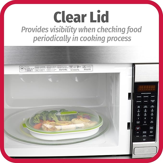 GoodCook Everyday Microwave Food Steamer – Vegetable & Fish Cooker, Preserves Vitamins & Nutrients, Quick Dinner & Meals, Adjustable Steam Release Vent