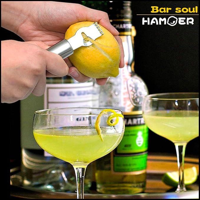 Lemon Zester Grater Channel Knife Handheld for Bar Kitchen full Stainless Steel tool set