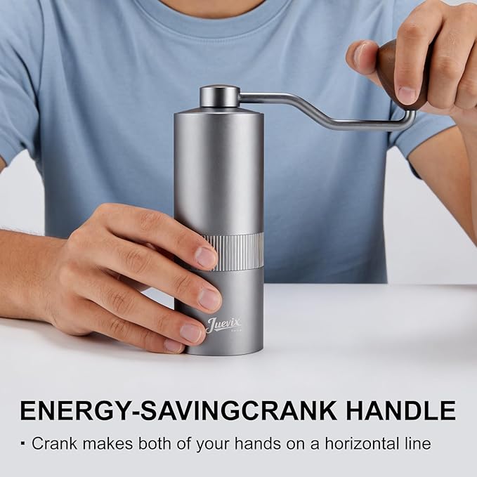 Novaɑ Manual Coffee Grinder,CNC Stainless Steel Hexagonal-star Conical Burr Coffee Grinder,Internal Adjustable Setting,Positioning,Lightweight Grinder Setting For Camping/Travel/Home