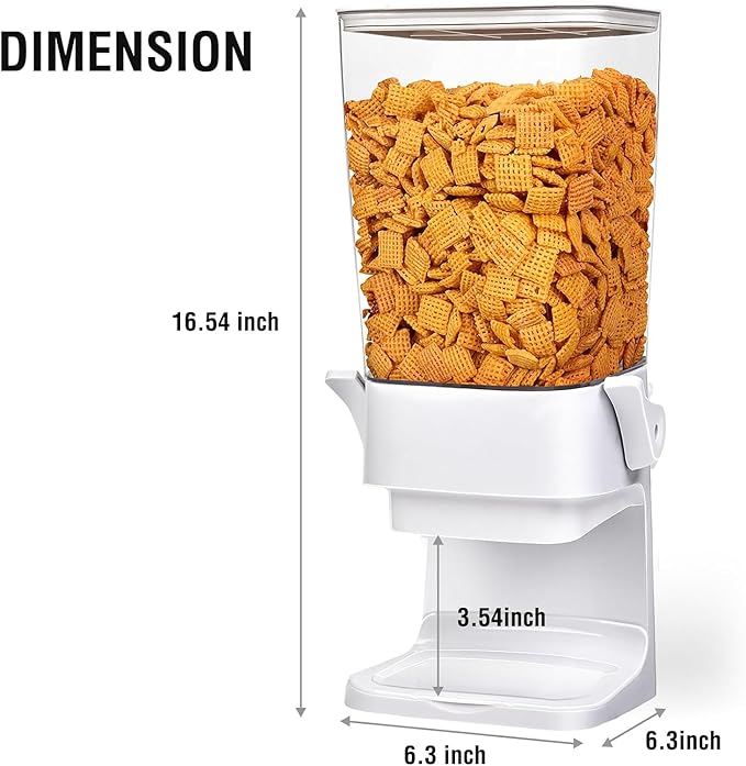 Cereal Dispenser Countertop 3pcs,5.5L Cereal Containers Storage Dispenser for Pantry,Dry Food Storage Rice Containers,Candy Dispenser,Snack Organizer Machine for Grains, Nuts,Oatmeal, Pet Food White