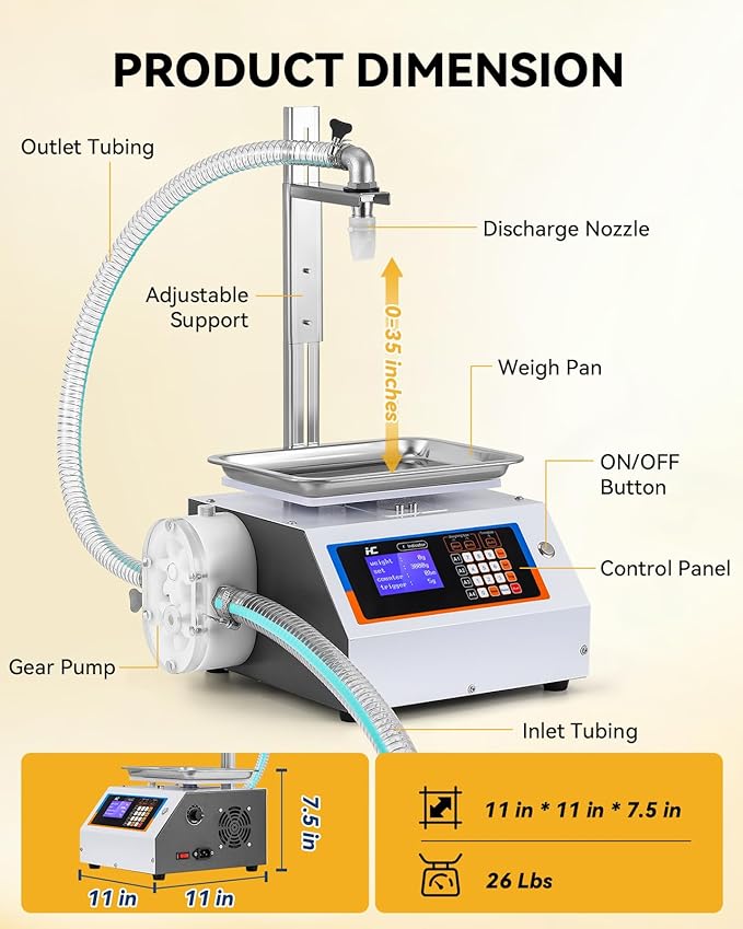 Hanchen Honey Filling Machine Automatic Bottling Machine Gear Pump Weigh Based Type for Viscous Liquid Laundry Detergent, Sauce, Ketchup