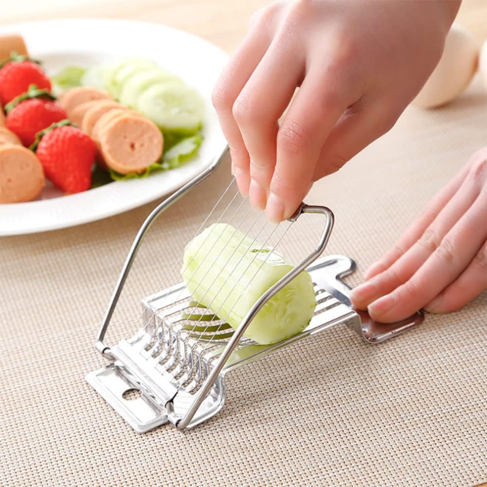 Egg Slicer for Hard Boiled Eggs, Stainless Steel Wire Multi-Purpose Egg Slicer, Kitchen Utilities, Can Cut Eggs Bread Mushroom Soft Fruit