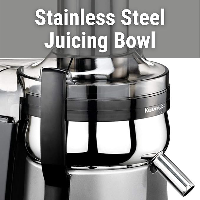 Kuvings NJ-9500U Centrifugal Juice Extractor- Higher Nutrients and Vitamins, BPA-Free Components, Easy to Clean, Ultra Efficient 350W -Silver