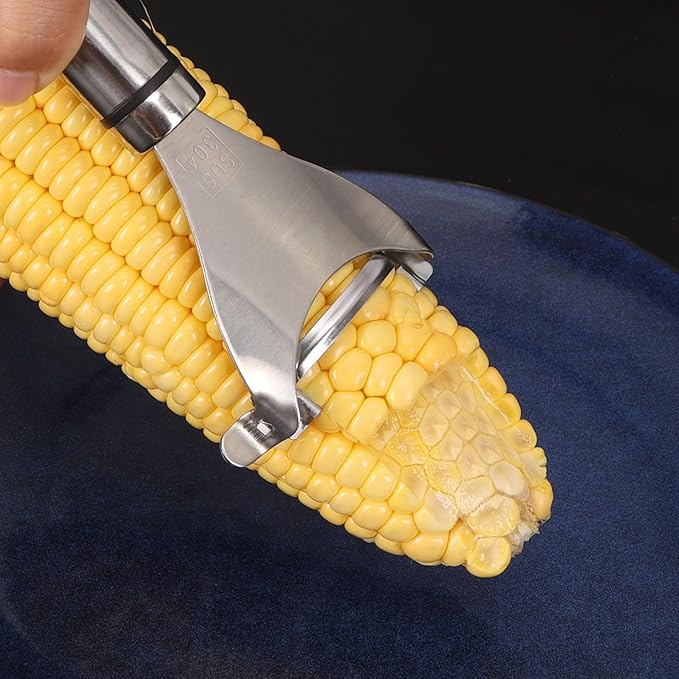 2 PCS Corn Peeler, Corn Peeler for Corn on the Cob, 304 Stainless Steel Corn Cob Peeler, Quickly Remove Corn Kernels from Corn Cobs, Kichen Gadget