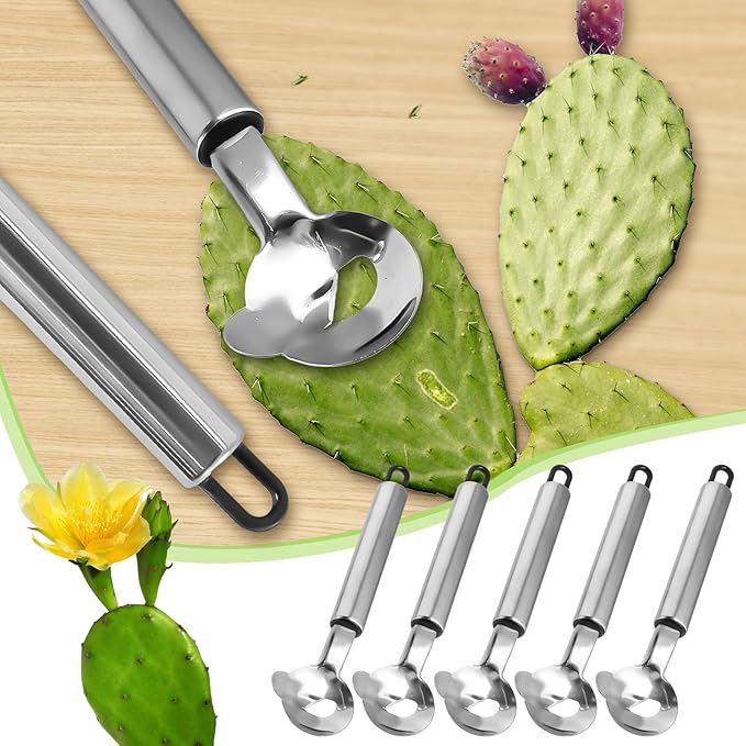 5 PCS Cactus Peeler Tool, Multifunctional Cactus Peeling Knife Tool, 7.48x1.81in Ergonomic Design, Easy to Clean, Suitable for Cooking Cactus Noodles in the Kitchen