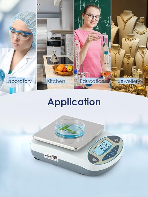 CGOLDENWALL Lab Scale 1000gX0.01 Gram High Precision Laboratory Balance Electronic Scientific Weighing Scale with Calibration Weight