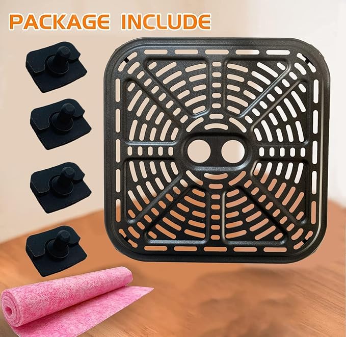 6.8QT Square Air Fryer Crisping Plate Tray for COSORI Pro III Dual Blaze Air Fryers, Upgraded Air Fryer Grill Insert Pan Plate Rack Grate Shelf for 6.8QT COSORI Air Fryers, Dishwasher Safe