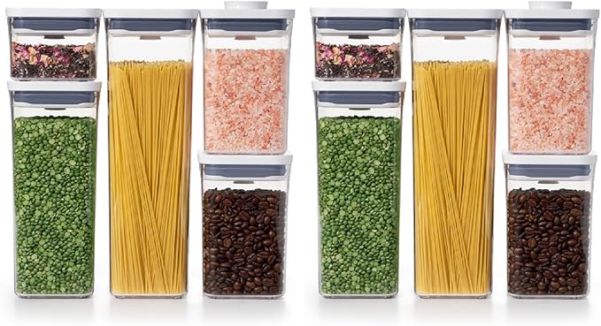 OXO Good Grips Storage Container Airtight | Stackable | For Pantry Organization | Dishwasher Safe | 5 Piece Set, Pack of 2
