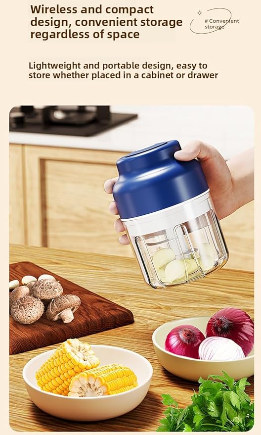 Household Electric Garlic Crusher, Cordless Mini Chopper With USB Rechargeable, Portable Food Processor for Garlic, Onion, Chili, Nuts, Vegetables (1 PCS Purple)