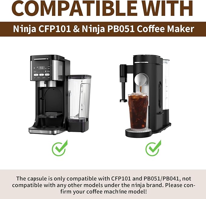 2 Pack Reusable Pods Compatible with Ninja Dual Brew Coffee Maker, Stainless Steel Permanent K Cups Filters for Ninja CFP101 & Ninja PB051 Coffee Maker