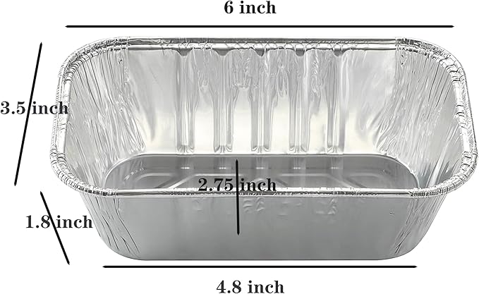 Waytiffer (50 Pack) 1Lb mini Loaf Pans Heavy Duty Disposable Aluminum Foil Bread Tins Standard Size 6" X 3.5" X 2.5" Oven Safe Sturdy Small Bread Tin Pans 1 Pound Loaf Pans