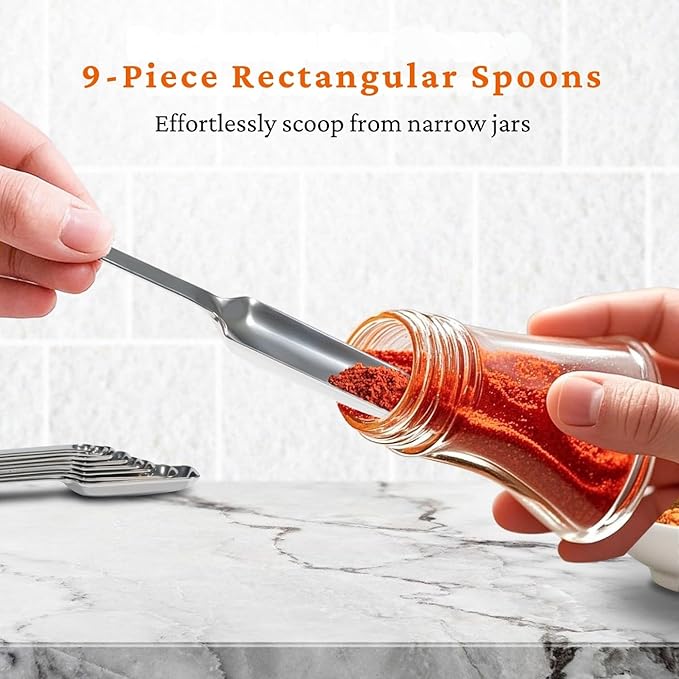 30PCS Measuring Cups and Spoons Set, 7 Nesting Measuring Cups, 18 Measuring Spoons and 5 Mini Spoons, Stainless Steel Kitchen Measuring Set for Dry and Liquid Ingredients, Perfect for Cooking & Baking