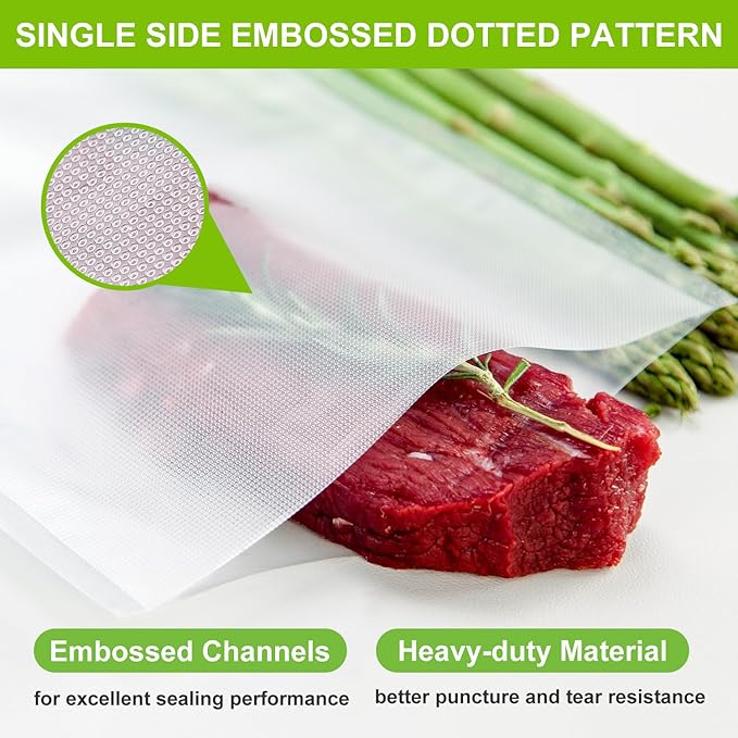 MAGIC SEAL Vacuum Sealer Bags 11”x 16.4' 4 Rolls, Textured Food Storage Bags for Meal Prep & Sous Vide, Commercial Grade BPA Free Seal Rolls, Not Compatible with MAGIC SEAL MS175 Sealers