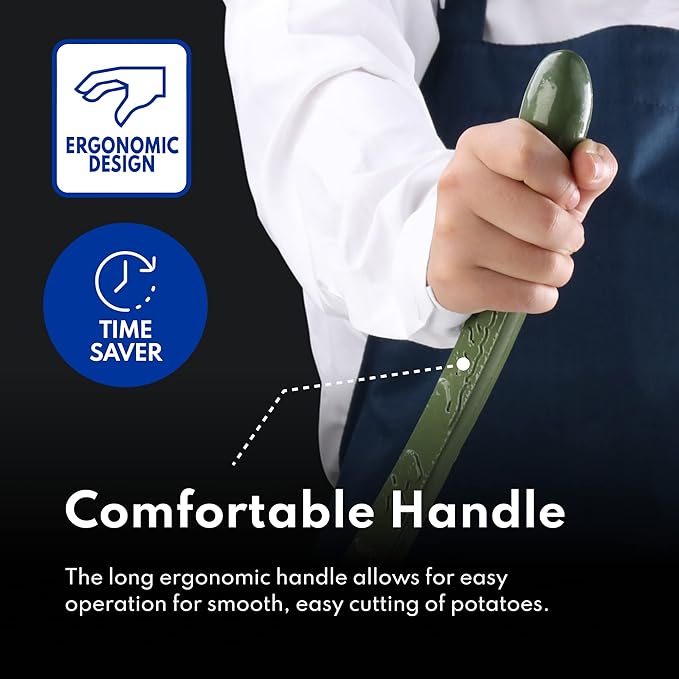 New Star Foodservice 42306 Commercial Grade French Fry Cutter with Suction Feet, 3/8", Green