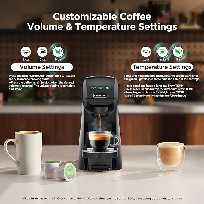 Warriors1 Mini Coffee Maker for Keurig K Cup, Espresso Machine for Nespresso Original, Dolce Gusto Pods, Ground Coffee, 20 Bar Coffee Machine fits kitchens, apartments, dorms, RVs, 28 oz Reservoir