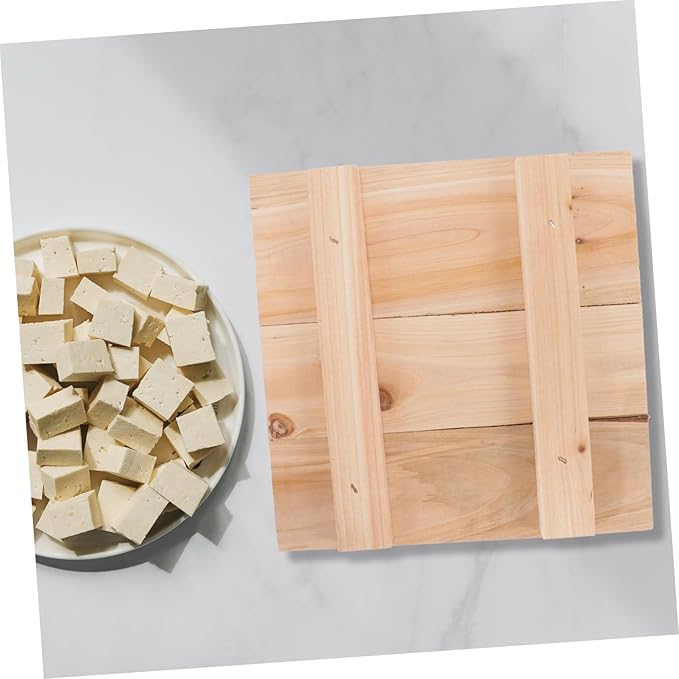 Mikinona Wooden Tofu Press Maker Tofu Making Mold Wood Press Board for Cheese Mold Water Squeezer