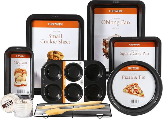 CHEFMADE Bakeware Set, 11-Piece Nonstick Kitchen Baking Set Carbon Steel Oven Bakeware
