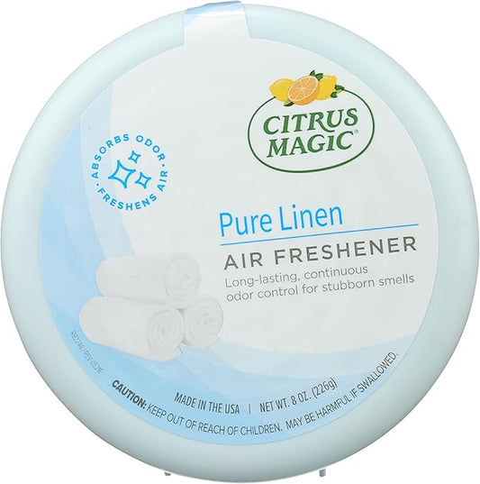 Citrus Magic Odor Absorbing Solid Air Freshener, Pure Linen, 8-Ounce, Pack of 1