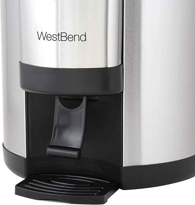 West Bend 57042 Coffee Urn Double Walled Stainless Steel Features Automatic Temperature Control Large Capacity with Fast Brewing and Easy Clean Up NSF Certified, 42-Cup, Silver