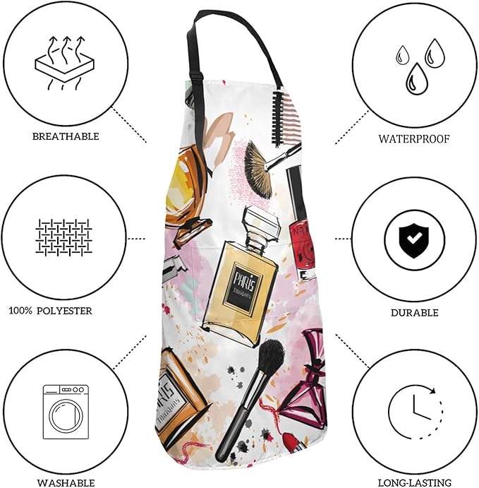 Men Women Apron, Adjustable Neck with 2 Pockets - Chef Apron for Cooking - Mom Dad Gift for Christmas, Birthday