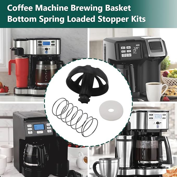 Coffee Machine Brewing Basket Bottom Spring Loaded Stopper Kits for Coffee Makers Brew Basket, Replacement for Mr. Coffee Hamilton Coffee Machine Accessory 990117900 990237500(2 PC)