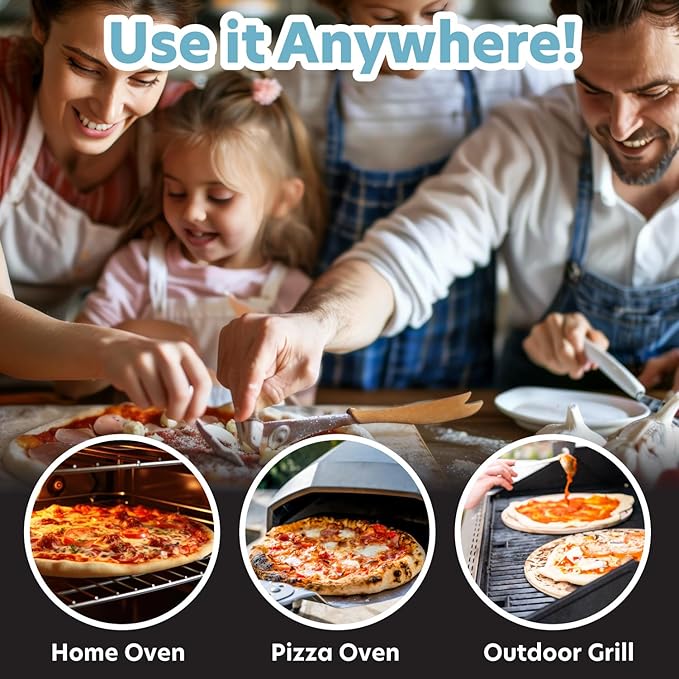 CucinaPro Pizza Stone for Oven, Grill or BBQ- 1/2" Extra Thick Cordierite Rectangular Baking Stone for Better Cooking- 15" x 12" Pan- Holds High Temp For Crispy Crust- Kitchen Tool Essential Must Have