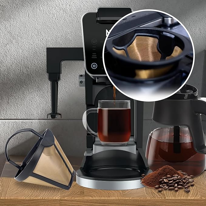 134KKW300 Coffee Permanent Filter for Ninja CFP Dual Brew Models, Reusable Coffee Filter Compatible with Ninja Coffee Maker CFP201 CFP250A CFP300 CFP301 CFP305 CFP451CO CFP451CCO CFP307 (1)