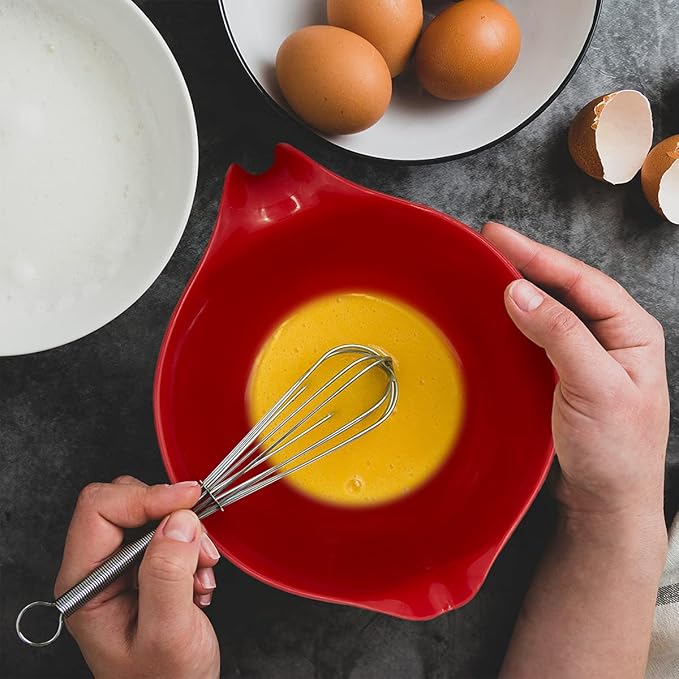 Glad Mixing Bowl with Handle – 3 Quart | Heavy Duty Plastic with Pour Spout and Non-Slip Base | Dishwasher Safe Kitchen Supplies for Cooking and Baking, Red (Pack of 6)