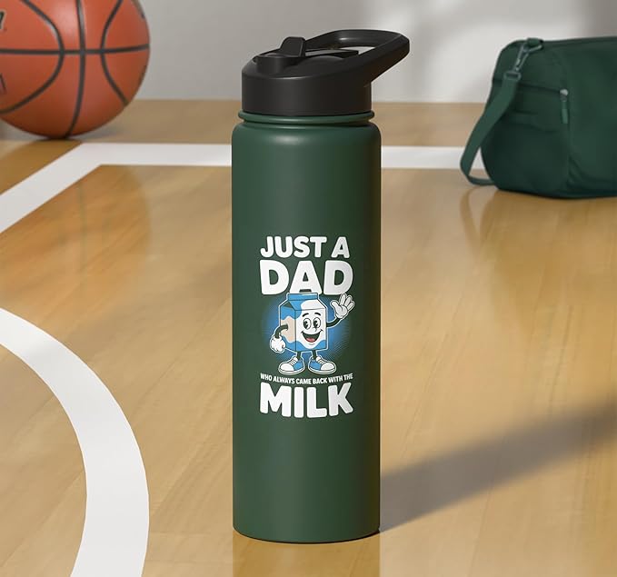 Just A Dad Who Always Came Back With Milk Stainless Steel Insulated Water Bottle