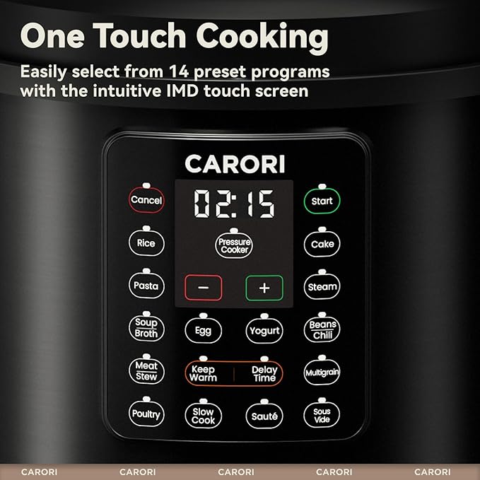 12-in-1 Electric Pressure Cooker 8 Quart, 1200W olla de presion Multi-Cooker with Stainless Steel Pot, Slow Rice Cooker, Saute, Steamer, Yogurt & Food Warmer, Delay Timer, Black
