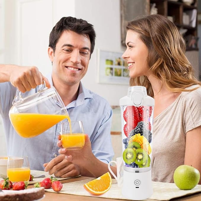 Irfora 600ml Portable Blender with RGB Light, Mini Juicer Cup for Smoothies, USB C Rechargeable Juicer Cup with Stainless Steel Blades