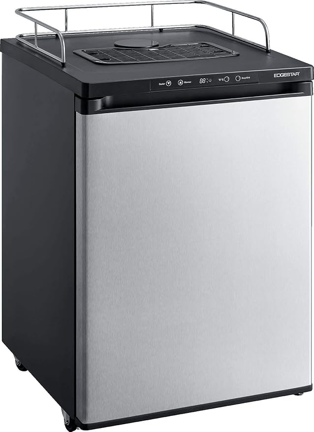 EdgeStar BR3002 24 Inch Wide Kegerator Conversion Refrigerator for Full Size Kegs with Deep Chill Mode - Stainless Steel