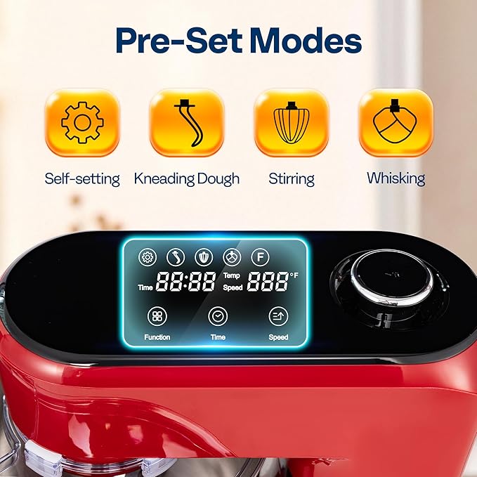 VIVOHOME Stand Mixer with Fermentation, One-Touch Presets, and 6 Qt Bowl, Red, and VIVOHOME 660W 10 Speed 6 Quart Stand Mixer with Beater, Dough Hook, Wire Whip and Egg Separator, Red