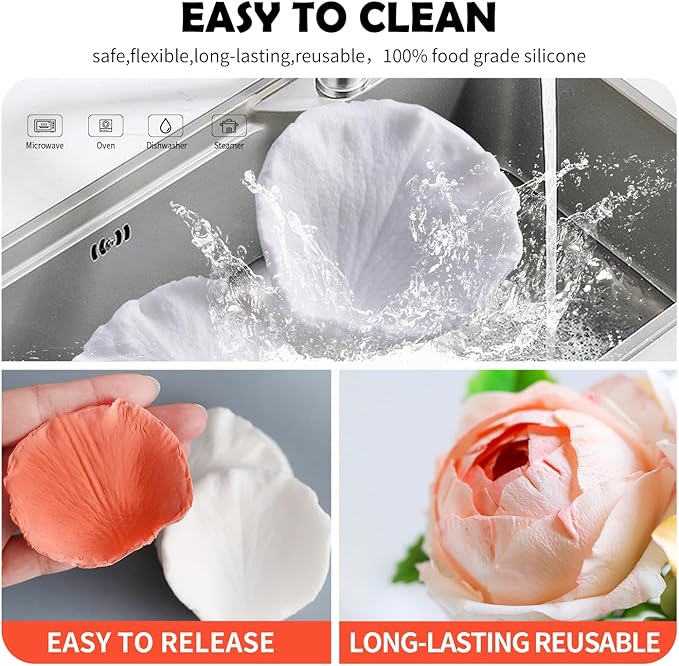 SK Rose Petals Silicone Fondant Mold Sugar Paste Baking Mould Cookie Pastry