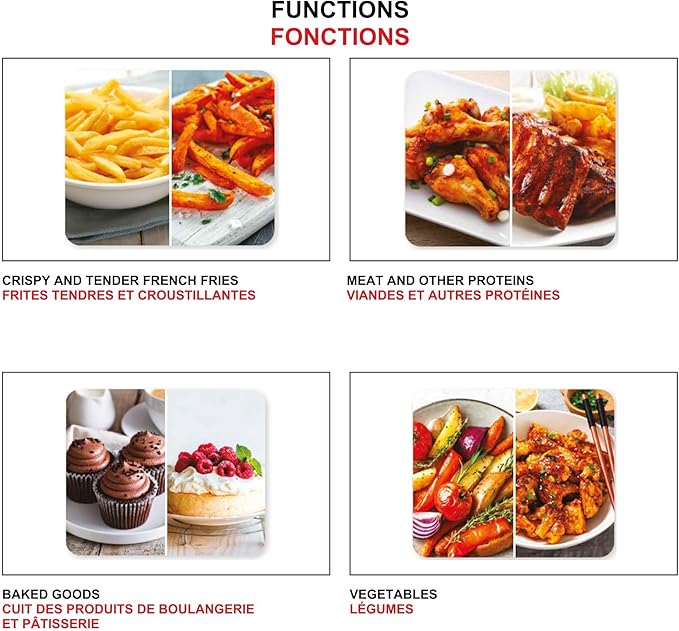 Starfrit Electric Digital Air Fryer - 3.5L Capacity - LED Touch Screen - 7 Preset Functions - 1400W
