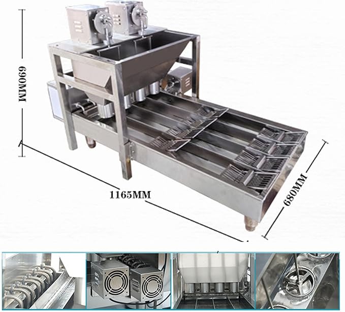 Kolice Commercial Heavy Duty Automatic 4 Rows Donuts Maker Machine/Doughnut Making Machine/Donut Maker- 500-1800 pcs/hour, 12 pcs of Molds, Timer and Temperature Control, Donut Dia. 2"-4.72"