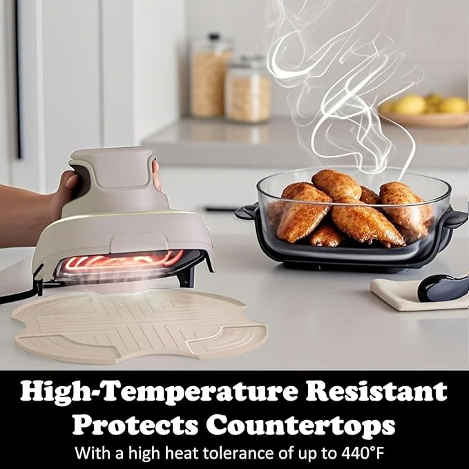 Tailored Ninja Crispi PowerPod Silicone Trivet – Hot Pads for Ninja Crispi Glass Air Fryer Accessories, Heat-Resistant, Non-Slip, Protection for Countertop (Off White)